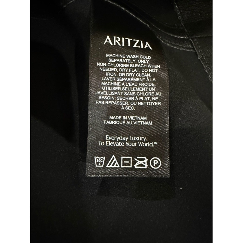 Wilfred Belcanto Black Vegan Leather High-Low Midi Dress Size 4 Minimalist - Picture 11 of 12
